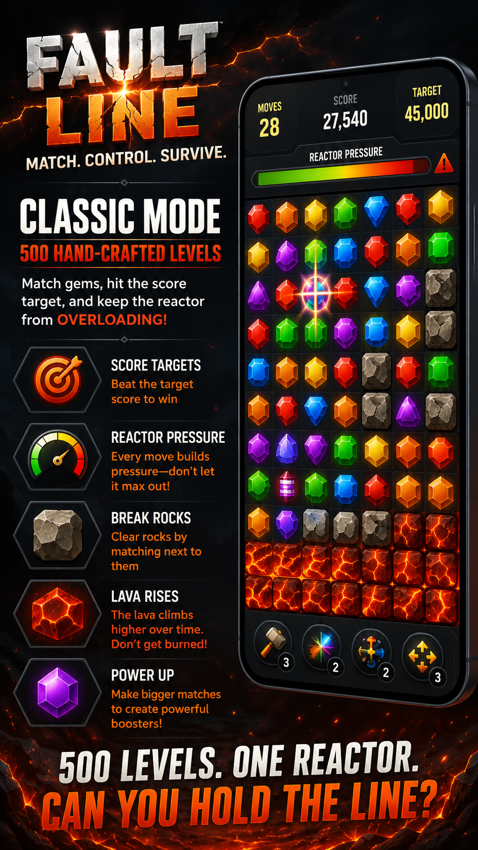 Fault Line Classic Mode - 500 hand-crafted levels